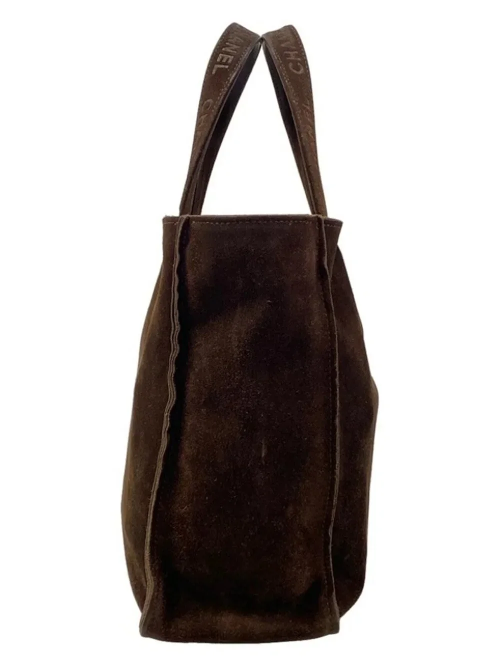 CHANEL Brown Suede Tote Bag